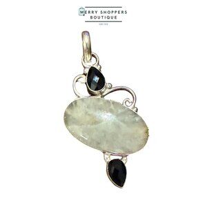 Sterling silver Prehnite pendant